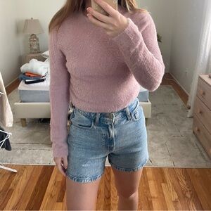 Madewell Pink Crew Neck Sweater